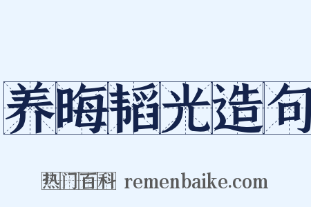 养晦韬光造句是什么意思的图片